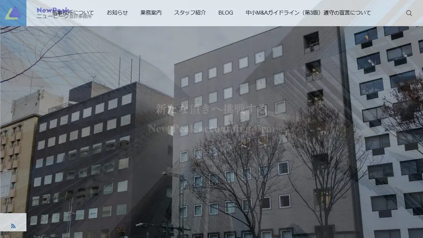 ニューピーク会計事務所の公式サイト（ファーストビュー）